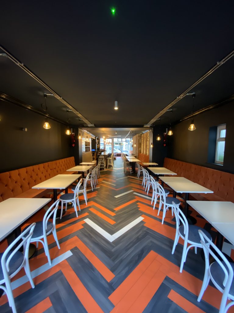 commercial lighting installation restaurant Conwy by Oleco